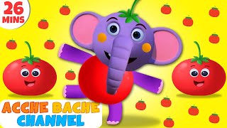 Aaha Tamatar Bada Mazedar amp More  Hindi Rhymes for Children  Acche Bache Channel [upl. by Inan]