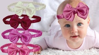 DIY  Easy bow baby headband tutorial [upl. by Benis79]