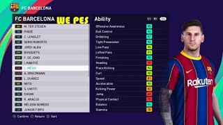 eFootball PES 2021  BARCELONA Player Ratings [upl. by Gorden]