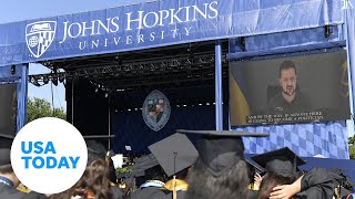 Zelenskyy surprises Johns Hopkins graduates during commencement  USA TODAY [upl. by O'Driscoll]