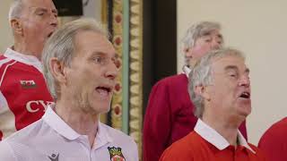 Wrexham is the name  Here they come the mighty Champions  Rhos Male Voice Choir [upl. by Sevy]