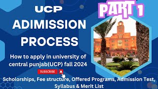 How to apply in UCP online University of Central Punjab Lahore Part1 ucpLahoreeducation [upl. by Auhsej995]