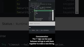 Concatenation  sign can be used between strings to add them together to make a new String java [upl. by Leuamme]