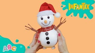 Como fazer um Boneco de Neve Natal  Infantix [upl. by Enoek]