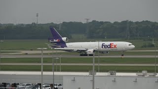 PLANE SPOTTING Indianapolis International Airport FedEx Heavies Air Wisconsin Special amp More [upl. by Brooks]