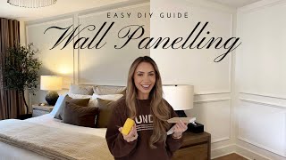 EASY DIY WALL PANELLING HOW TO GUIDE Bedroom makeover 😍 [upl. by Keraj994]