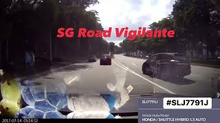 31jul2024 seletar west link SLJ7791J honda shuttle GetGo Carsharing abrupt lane change [upl. by Merline607]