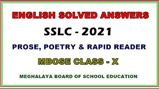 MBOSE Class10 Solved English Question Paper2021  SSLC  MBOSE [upl. by Naired]