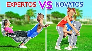 ¡EL RETO ACROBÁTICO DEFINITIVO EXPERTOS VS NOVATOSTrucos imposibles por 123GO Challenge [upl. by Riebling361]