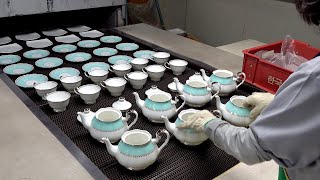 Luxury Teapot and Teacup Manufacturing Process 80 Year Old Korean Ceramic Factory [upl. by Anavlis]