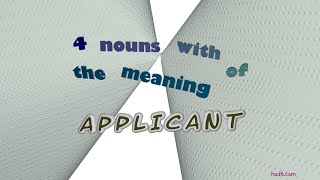 applicant  4 nouns having the meaning of applicant sentence examples [upl. by Laius]