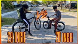 20 INCH VS 29 INCH BIKE BATTLE [upl. by Walburga]