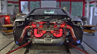 Donze93s Audi R8 Performance feat Capristo Exhaust on the DYNO  Exhaust getting RED HOT 🔥 [upl. by Aiyekal]