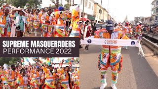 SUPREME MASQUERADERS SOCIETY MASSIVE STREET PERFORMANCE  WESTSIDE CARNIVAL 2022 IN TAKORADI [upl. by Nahtan]