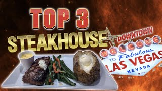 TOP 3 BEST STEAKHOUSES DOWNTOWN LAS VEGAS [upl. by Mulford]