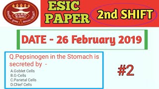 ESIC PAPER SHIFT  2nd 26 Feb 2019 PART  2 I ESIC PREVIOUS YEAR QUESTION SERIES I MOST IMP MCQ [upl. by Pancho]