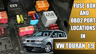 VW Touran Fuse Box and OBD2 Port Locations [upl. by Linus184]