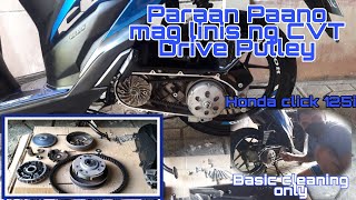 Paraan paano mag linis ng CVT drive pulley set ng Honda Click 125i150i Basic maintenance cleaning [upl. by Anemolif]