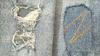 How to make hole invisible in jeanspatching holes [upl. by Cristen]