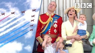 Prince Louis perfect royal wave 👋✈️🤴  Trooping the Colour 2019  BBC [upl. by Dranek]