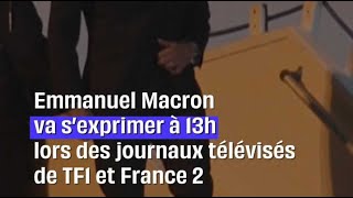 Emmanuel Macron interviewé à 13h aux JT de 13H de TF1 et France 2 [upl. by Grochow492]