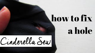 Fix a hole in leggings  Sew shut a rip in tights  Easy hand sewing to fix holes and tears [upl. by Arlena]