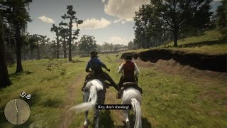 RDR2 Dutch reacts if you try to knock him off his horse [upl. by Ellga]