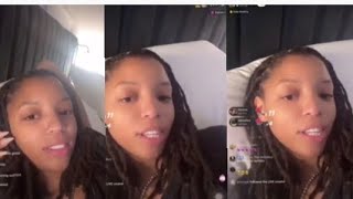 Chloe bailey Checks a troll for calling her quotDESPERATE quot on tik tok live chloe halle [upl. by Lenad124]