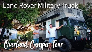 DIY Overland Camper Built on a Land Rover 101 Military Truck  Full Tour [upl. by Chickie]