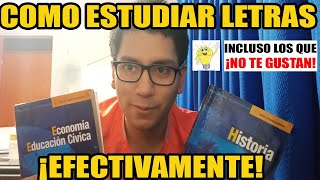 COMO ESTUDIAR LETRAS PARA INGRESAR A LA UNIVERSIDAD EFECTIVAMENTE INCLUSO LOS QUE NO TE GUSTAN [upl. by Strickman]