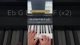 RIP XXXTENTACION piano pianototurial viral easypiano easytutorial [upl. by Isis901]