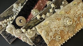 Handmade Altered Purses clutches handbags DIY Vintage  Blings  Sparkle  Shine Wedding [upl. by Rehpotisrhc180]