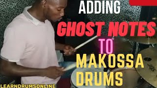 Adding GHOST NOTES to makossa drum beatdrum lesson [upl. by Anilac]