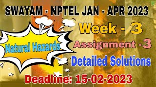 Week  3 NPTEL  Natural Hazards assignment 3 I JanApr 2023 I Detailed Solutions [upl. by Chemosh260]