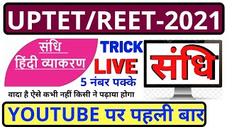 हिंदी संधि  UPTETREET 2021  हिंदी संपूर्ण संधि  UPTET 2021 HINDI  REET sandhi  hindi [upl. by Aym]