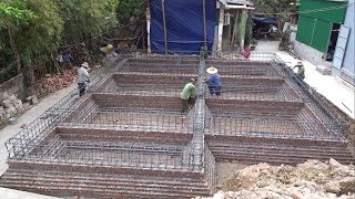 Basic Construction  How To Build And Set Up A Reinforced Concrete Foundation For House [upl. by Aidne583]