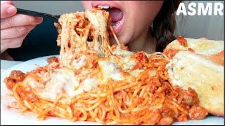 No Talking ASMR CHEESY Spaghetti amp Meatballs CRUNCHY Garlic Bread 먹방 Eating Sounds [upl. by Mackoff113]