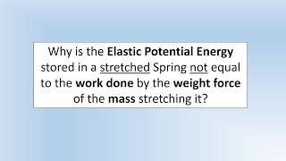 A Level Physics All Exam Boards Mechanics Elastic Potential Energy in a Spring [upl. by Meriel]