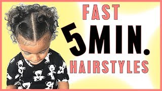 5 Minute Fast Hairstyle For Toddler With Curly Hair  Mixed [upl. by Mariand362]