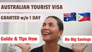 How to Get Approved Within One Day for Australian Tourist Visa Application [upl. by Burbank]