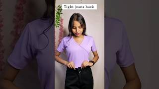 try this tight jeans hack 😱hacks lifehacks jeans fashion style shortvideo shorts viral [upl. by Gilmore]