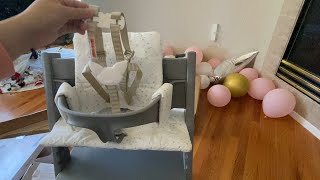 Install Stokke Tripp Trapp cushion with the harness on [upl. by Aley]