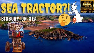 Bigbury On Sea  Burgh Island  Mermaid Pool  Sea Tractor  Devon  UK  Map  Drone [upl. by Notlehs]