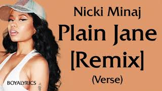 Nicki Minaj  Plain Jane Remix Verse  Lyrics ayo imma explain why you prolly never see metiktok [upl. by Dionis]