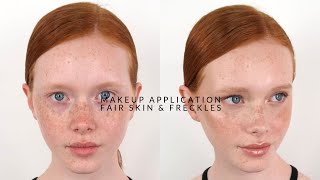 Natural Makeup Application  Fair Skin amp Freckles [upl. by Yelena]