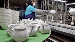 How to Make Beautiful Teapot and Teacup Amazing Pottery Manufacturing Factory [upl. by Keifer74]