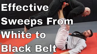 5 Open Guard Sweeps Every BJJ White Belt Should Learn As Early As Possible [upl. by Aihsotan805]