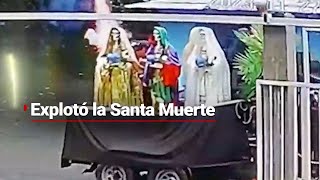 En procesión a la Santa Muerte explota pirotecnia en Catemaco [upl. by Yevad]