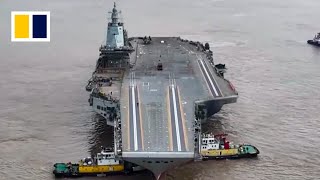 New footage of China’s nextgeneration aircraft carrier [upl. by Llebanna]