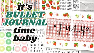 July 2024 Bullet Journal Setup  Strawberry Themed PLAN WITH ME [upl. by Aretha]